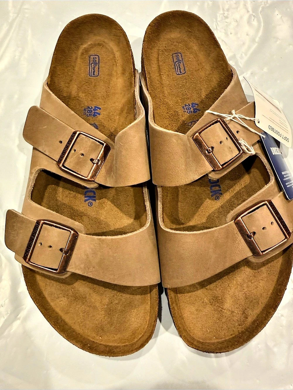 Birkenstock Arizona BS Leather Two-Strap Sandals Brown US 11 NWT